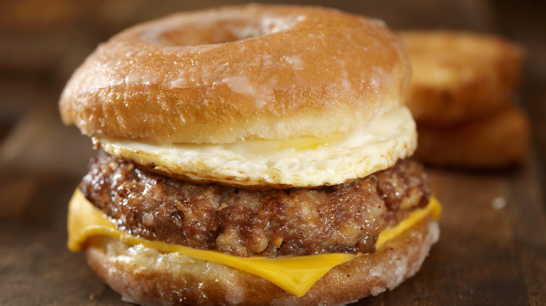 a donut breakfast sandwich