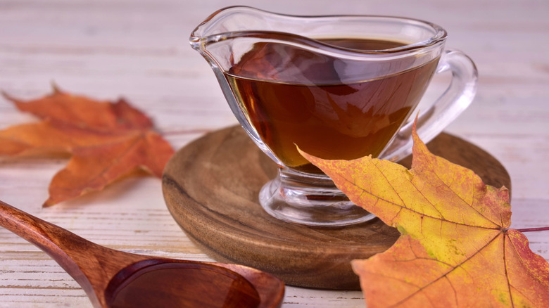 Pitcher of maple syrup