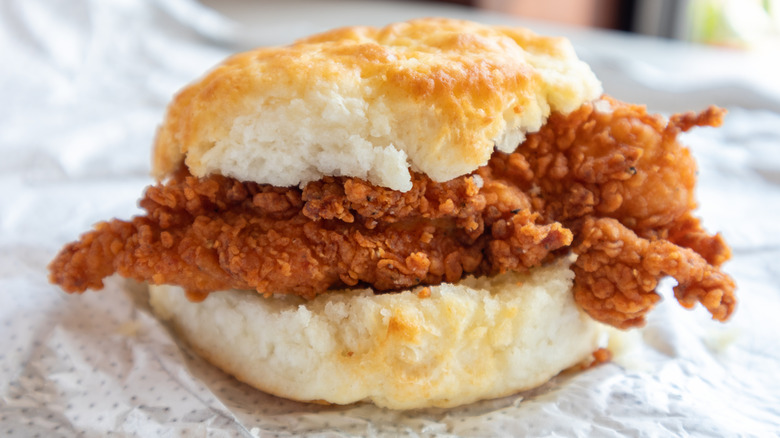 Chick-fil-A chicken biscuit breakfast sandwich