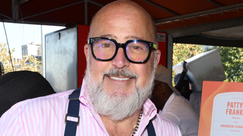 A close up photo of Andrew Zimmern