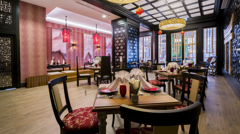 Traditional Chinese restaurant setting