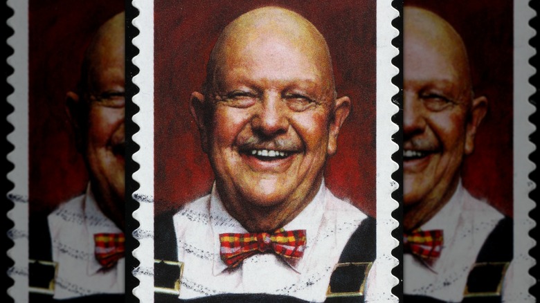 James Beard's face is featured on a postage stamp