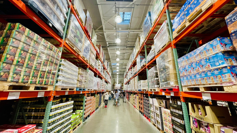 Interior shot of aisle in costco