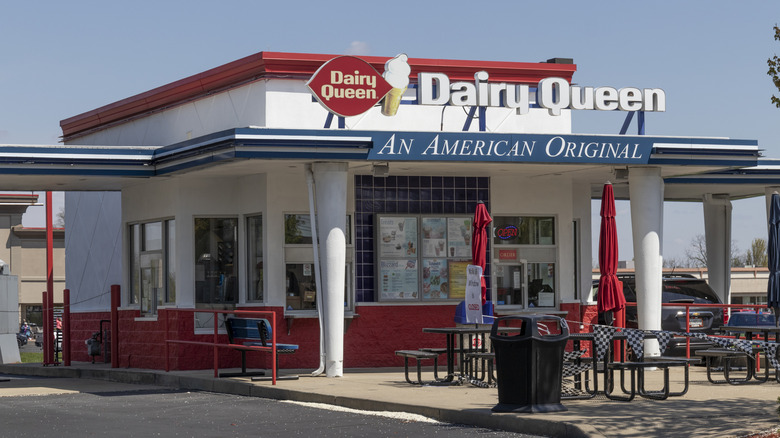 old school dairy queen location with drive thru