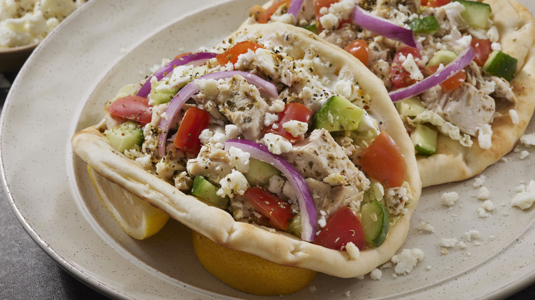 Homemade Greek pita sandwiches