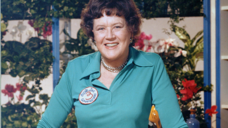 Julia Child on a cooking show set