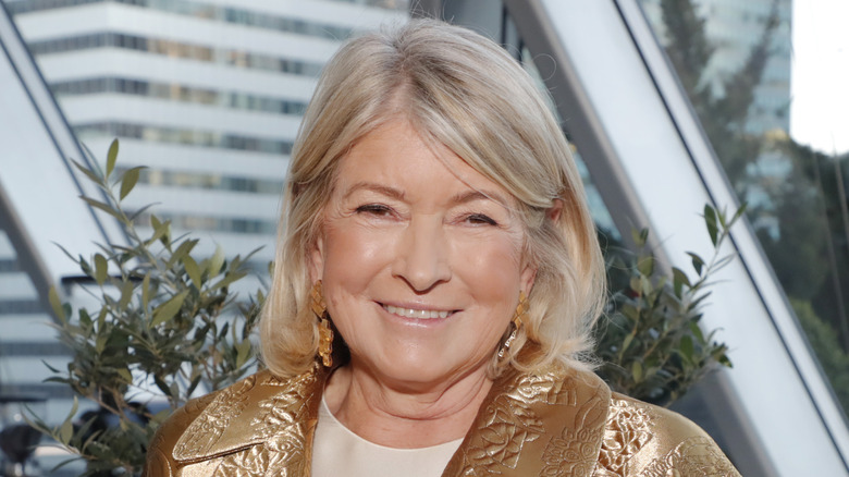 Martha Stewart wearing dangly earrings