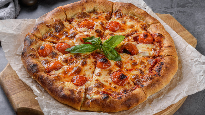 homemade pizza on table