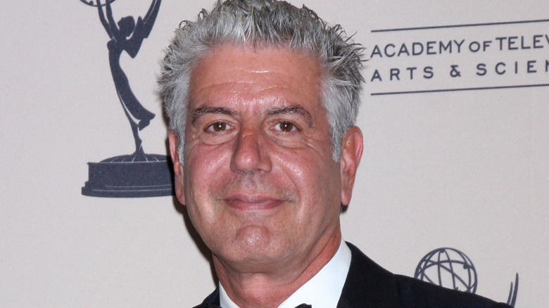 Headshot of Anthony Bourdain at the Academy Awards in 2014