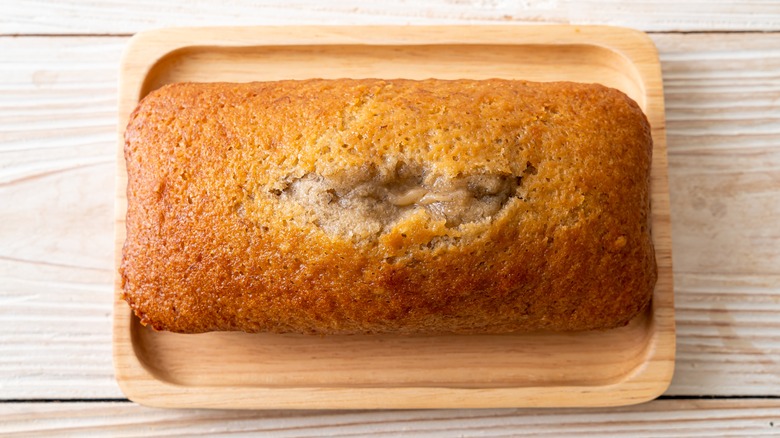 A loaf of homemade banana bread