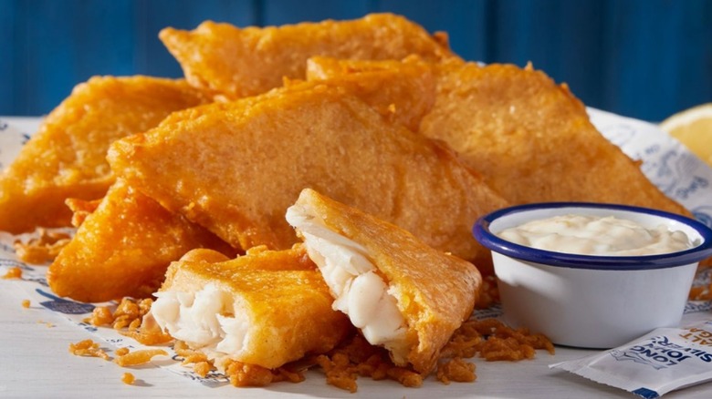 Long John Silver's fried cod with tartar sauce