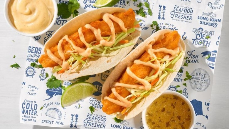 Two Long John Silver's fish tacos