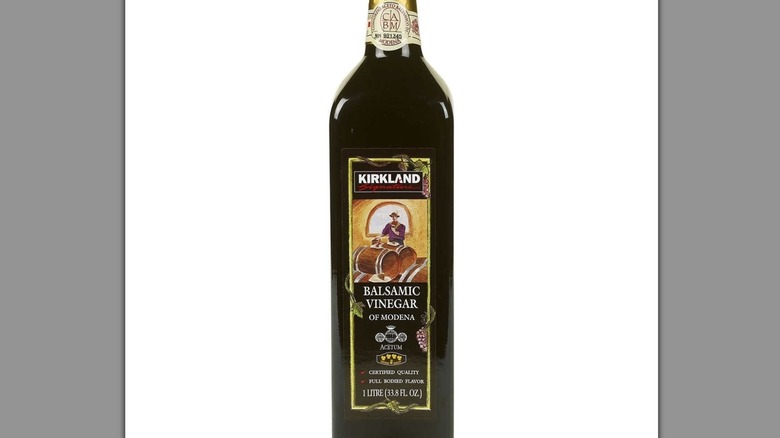 Bottle of Kirkland Signature balsamic vinegar