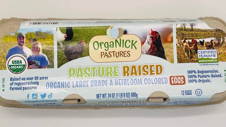 Carton of one dozen pasture raised eggs from OrgaNick Eggs