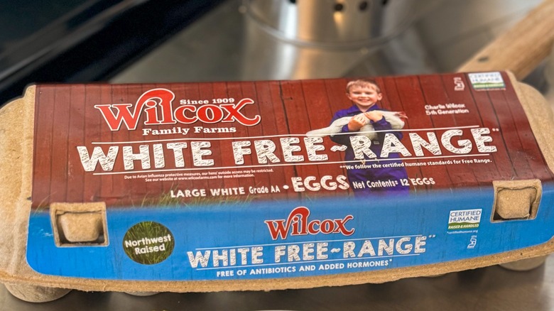 Carton of one dozen Wilcox Family Farms eggs