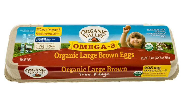 Carton of one dozen Organic Valley eggs