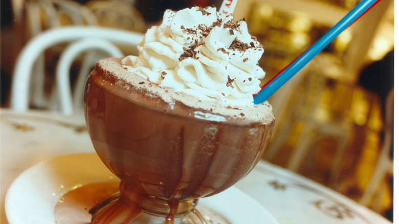 Close up of a Frrrozen Hot Chocolate drink at Serendipity 3