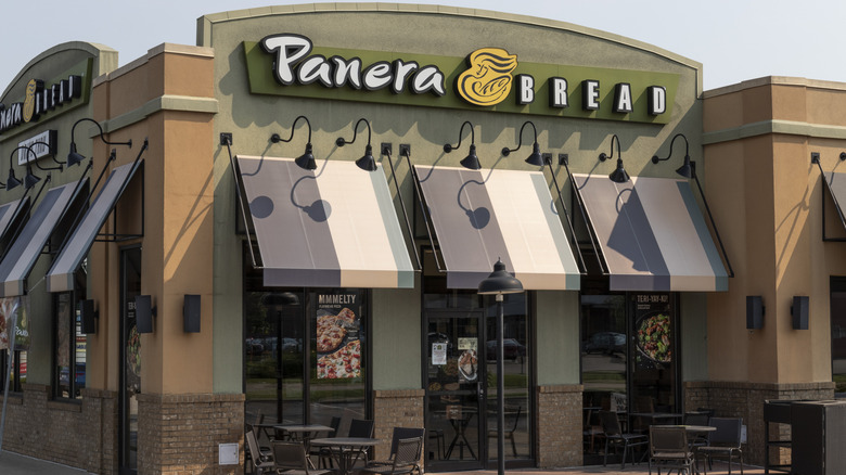 The exterior of a Panera Bread location