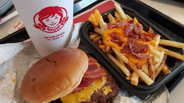 Wendy's Baconator fries and cheeseburger