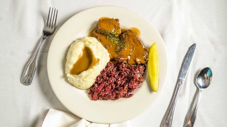 a plate of food from Rathskeller