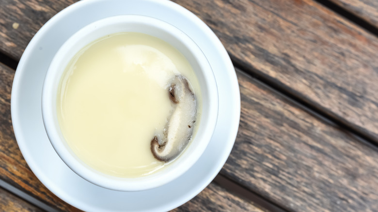 Custard-like dish with mushroom