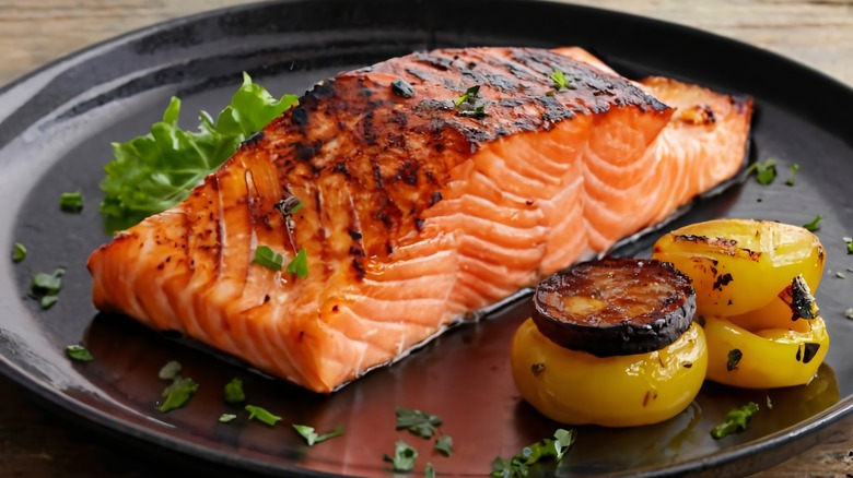 perfectly grilled salmon dinner