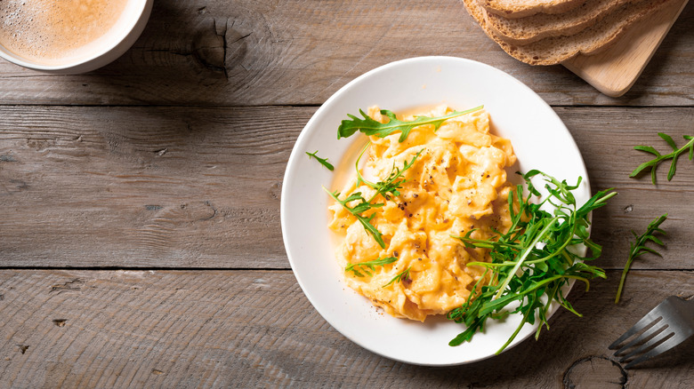 Folded eggs with arugula