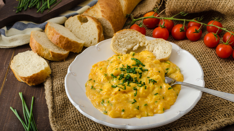 Creamy French-style scrambled eggs