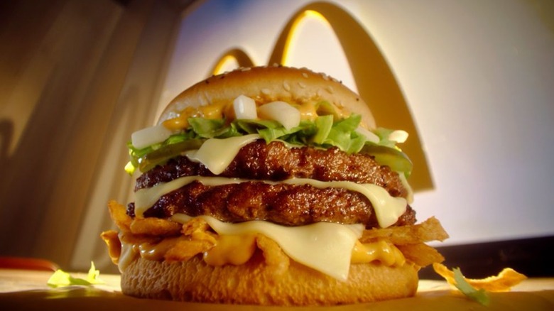 The Big Arch Burger from McDonalds inside a McDonalds location.