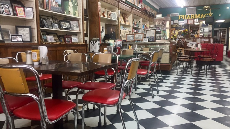 The dining room at Borroums Drug Store and Pharmacy