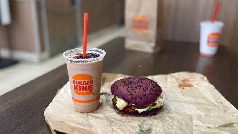 Burger King burger and milkshake