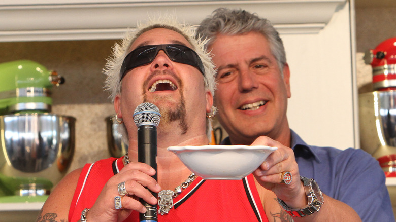 guy fieri laughing with anthony bourdain