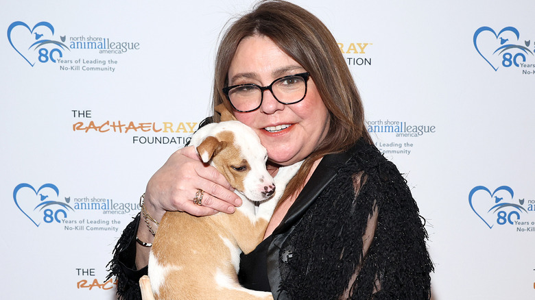 rachael ray snuggling puppy