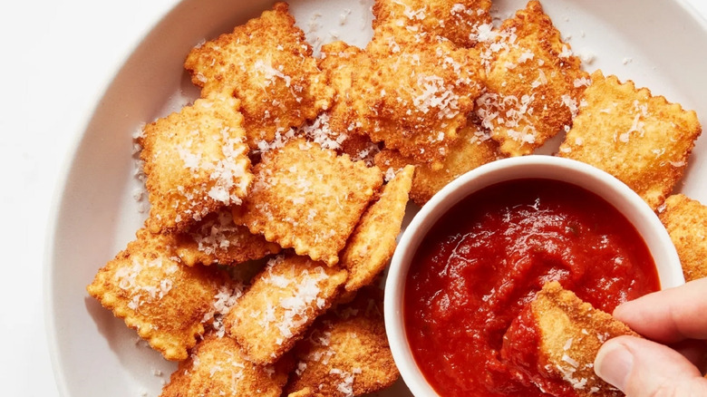 Homemade St. Louis toasted ravioli