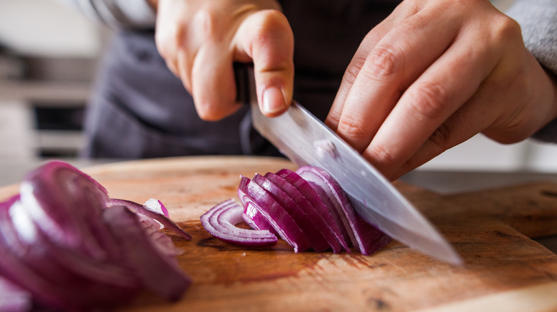 Chopping onion