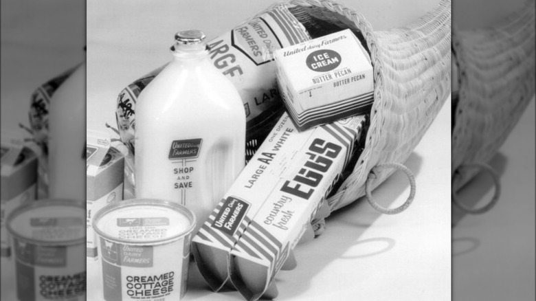 Old photo of UDF dairy products