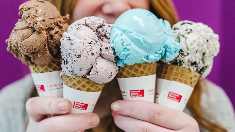 Four UDF ice cream cones