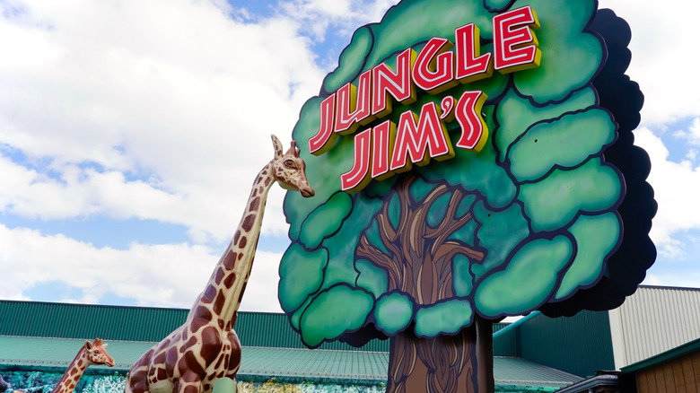 Outside sign for Jungle Jim's grocery store