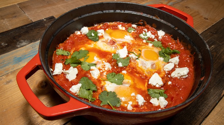 a skillet of shakshuka