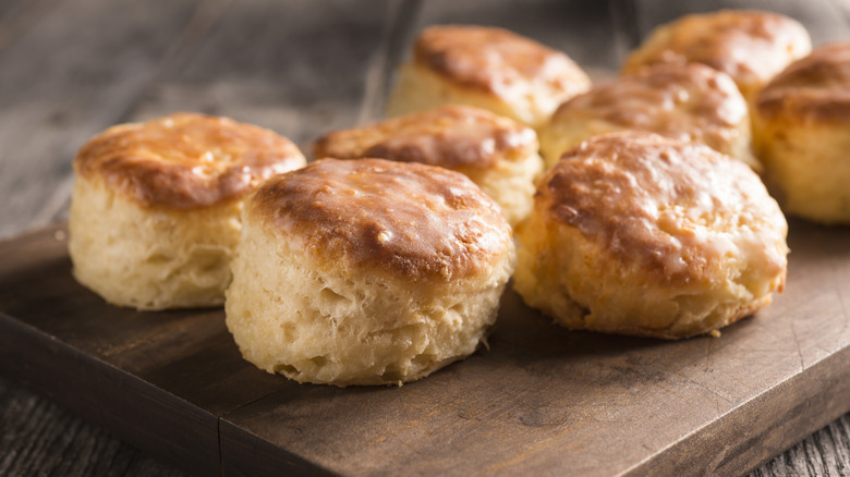 biscuits on a wooden board