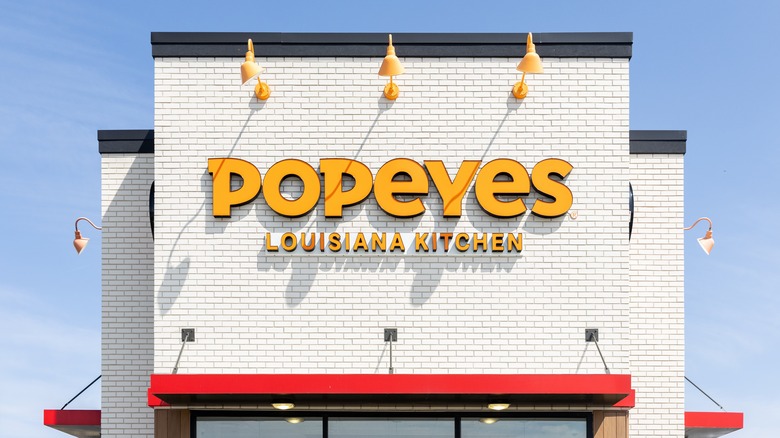 front of a Popeyes restaurant