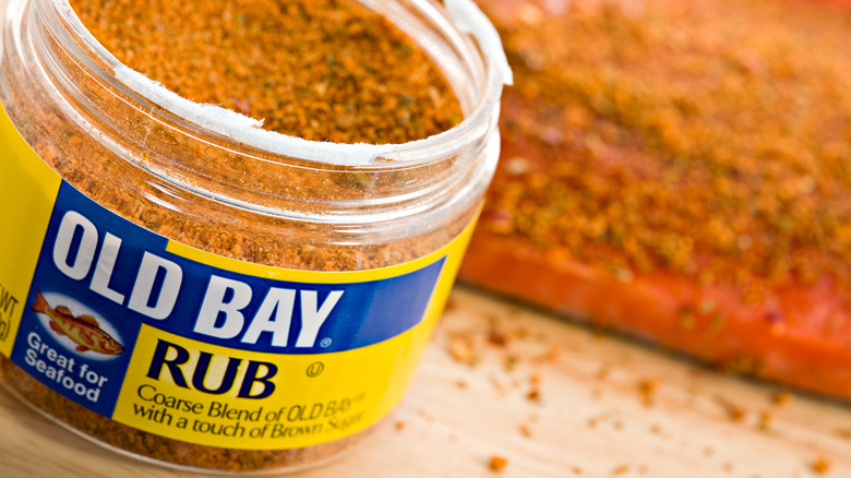 An open jar of Old Bay Seasoning