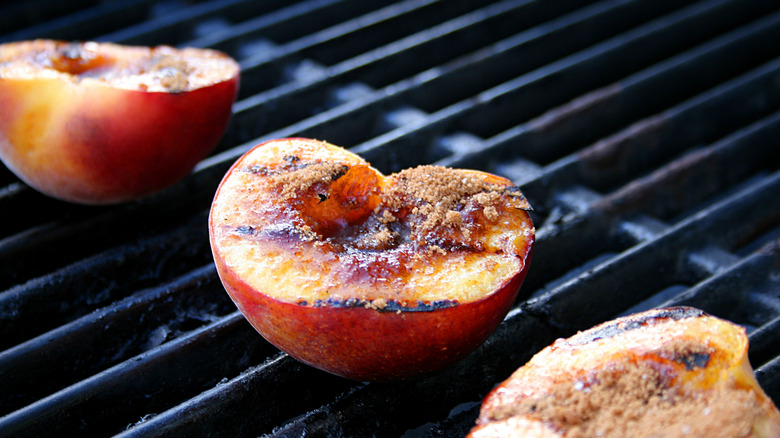 peaches on a grill