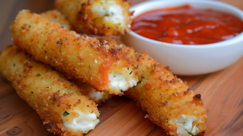 mozzarella sticks and marinara sauce