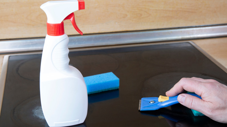 using razor on glass stovetop