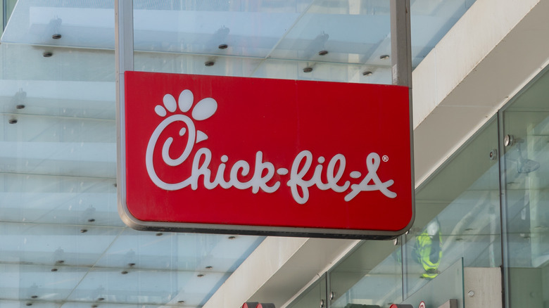 A Chick-fil-A sign outside a restaurant