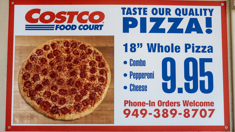 Costco food court pizza sign