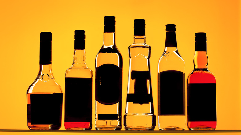 Backlit alcohol bottles