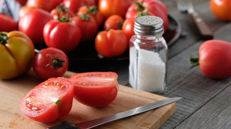 Salt your tomatoes for flavor and texture