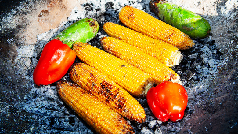 Vegetables cooked in ash.